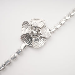 Crystal-Embellished Faux-Flower Necklace