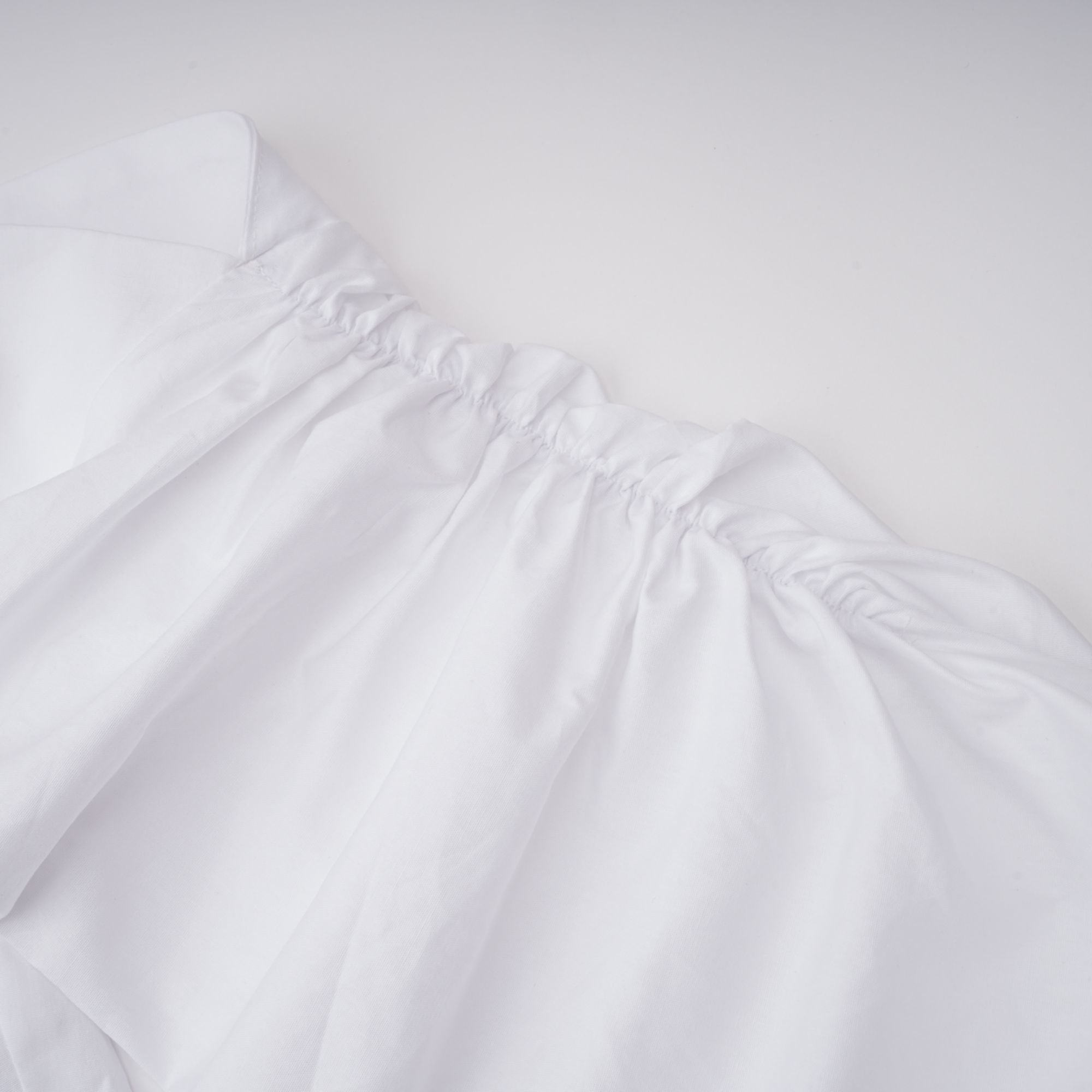 White Off-Shoulder Ruched BlouSequin & Skirt Set
