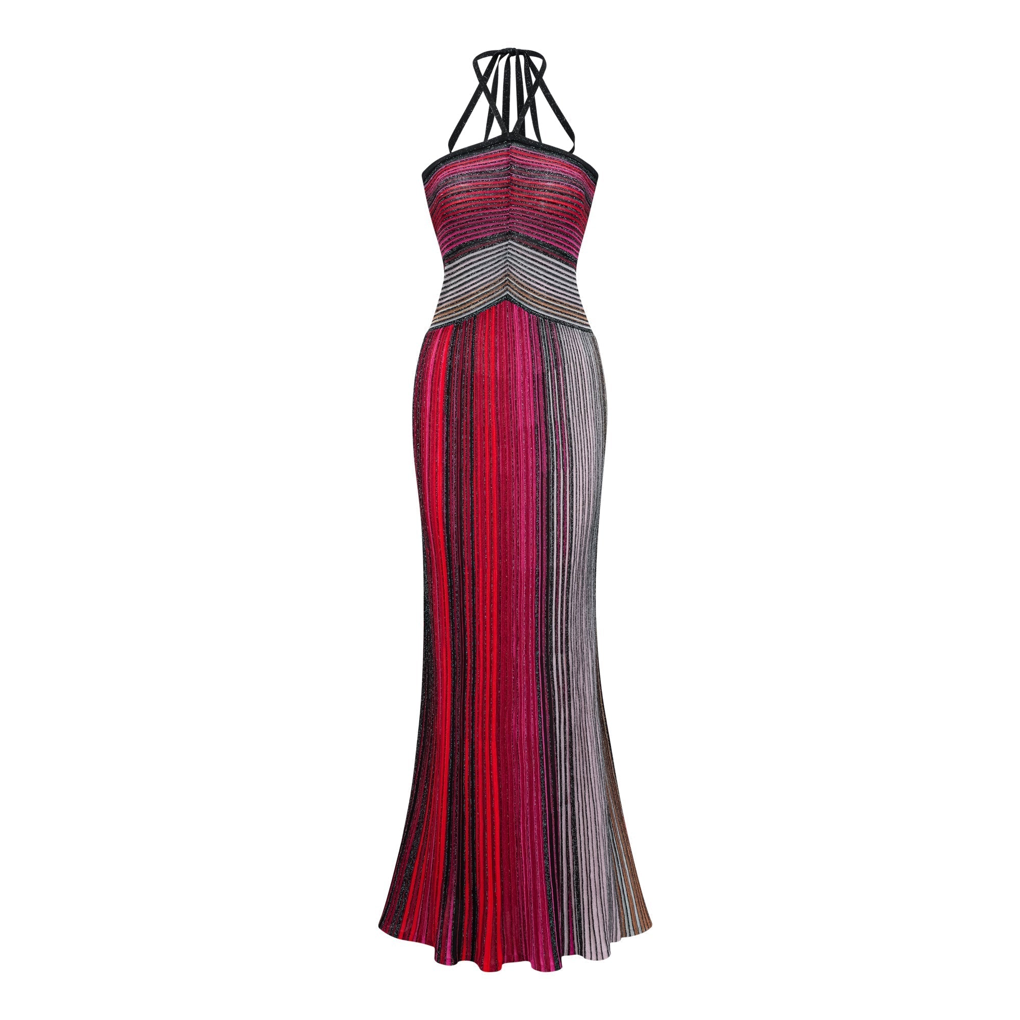 Red Knit Maxi Dress
