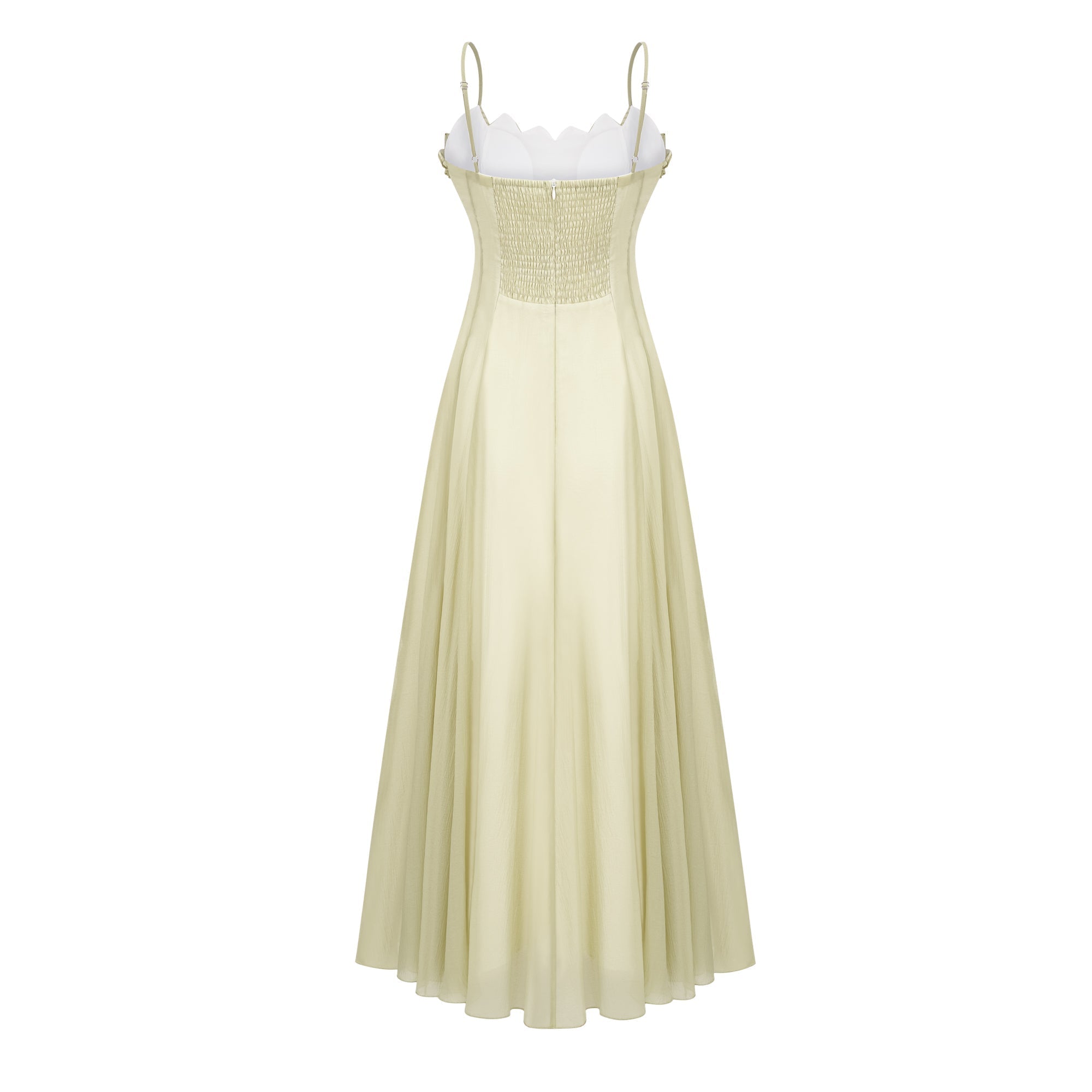 Ruffled Shirred Maxi Dress