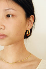 Gold Swirl Hoop Earring Waterproof