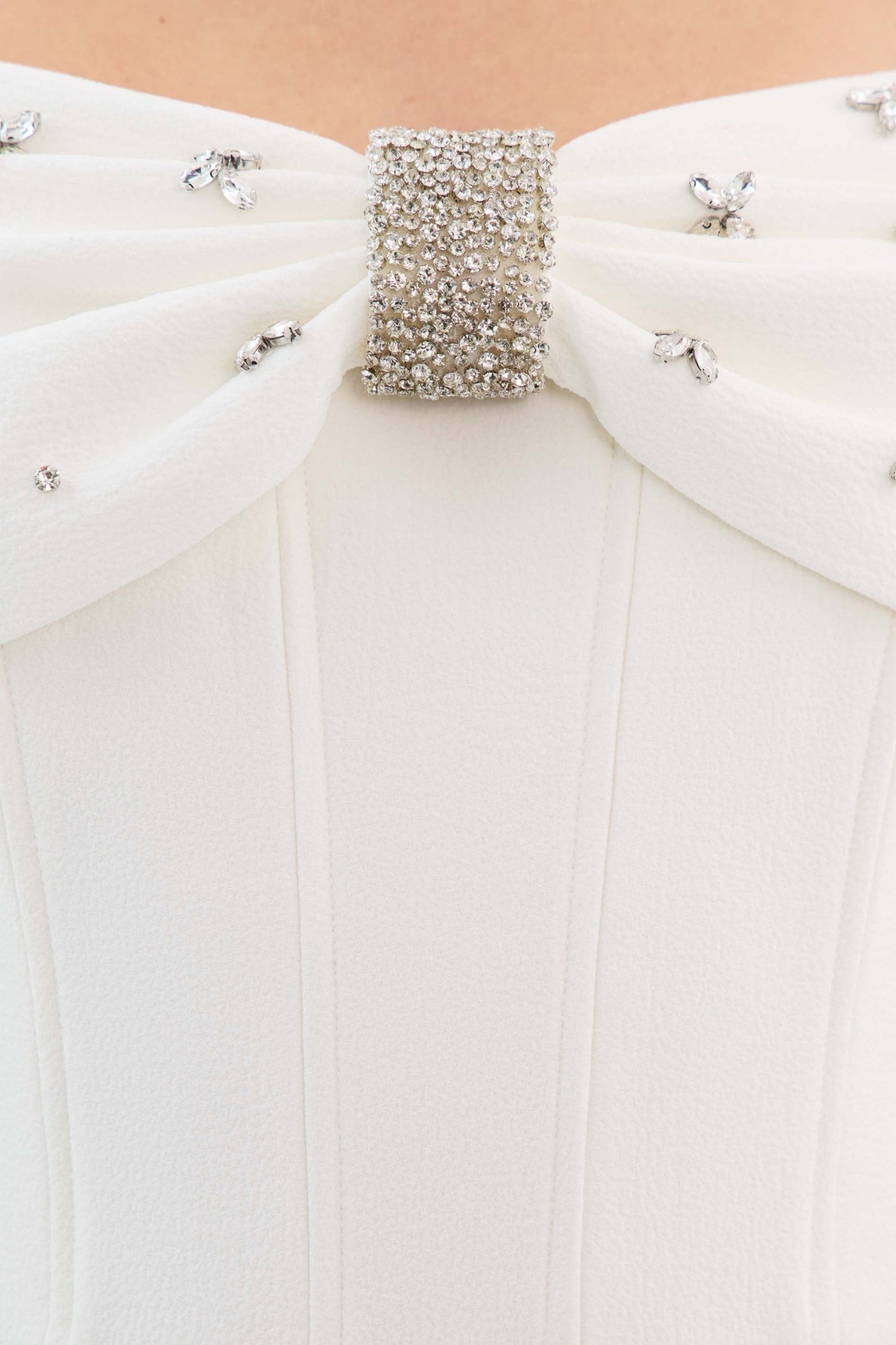 Off Shoulder Crystal Embellished Midi Dress