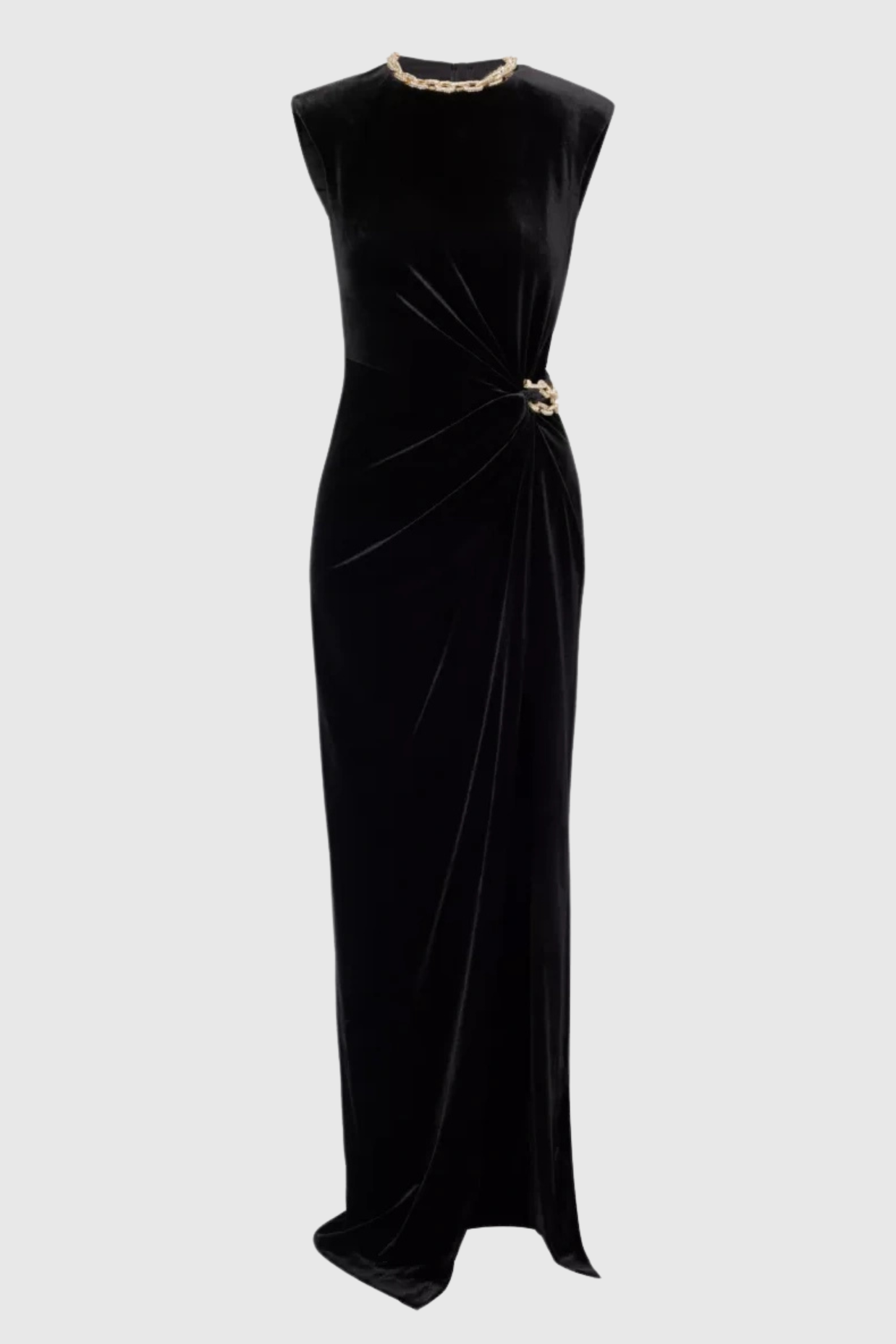 Chain-Embellished Maxi Dress