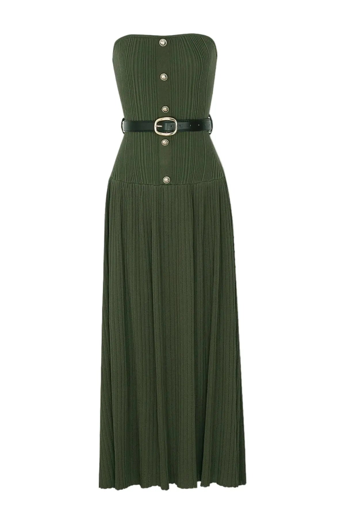 Knit Maxi Dress - Green