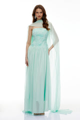 Green Floral Embroidered Maxi Dress