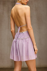 DoutRhinestone Mini Dress