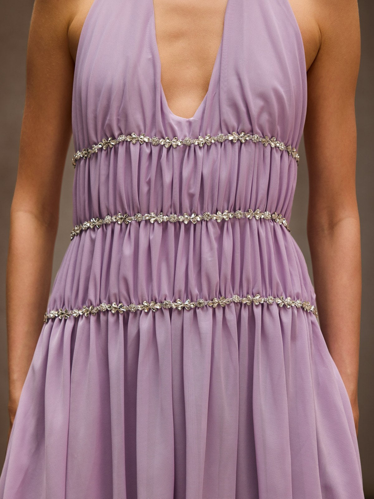 DoutRhinestone Mini Dress