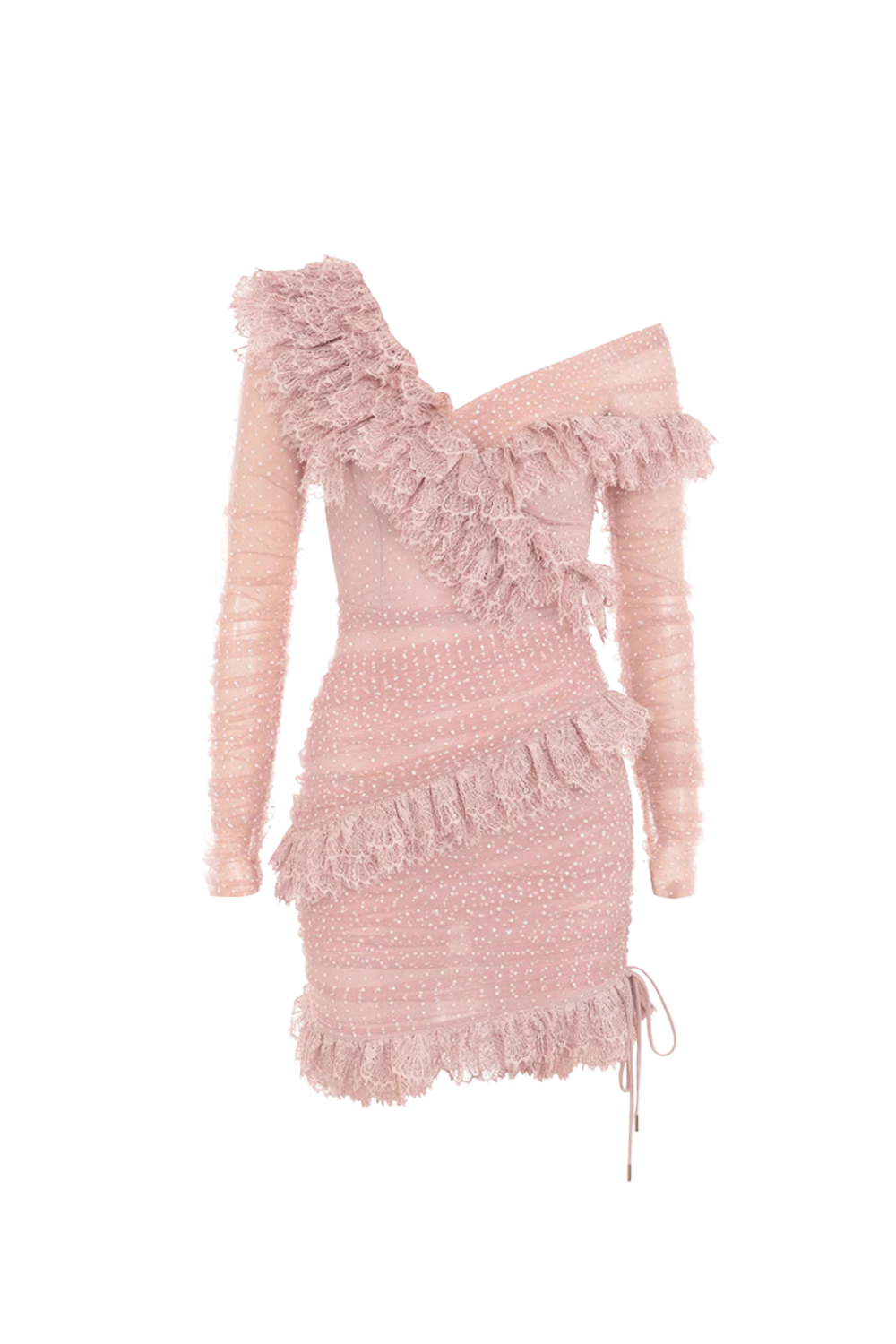 Mesh Ruch Mini Dress