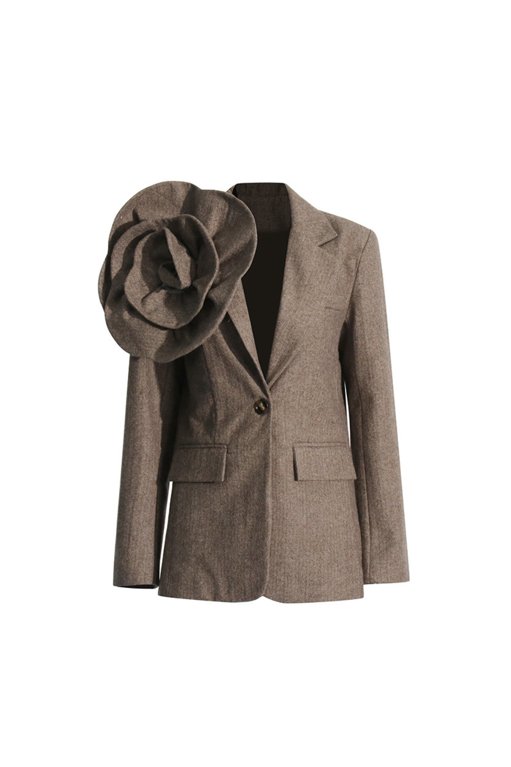 Flower Blazer - Brown