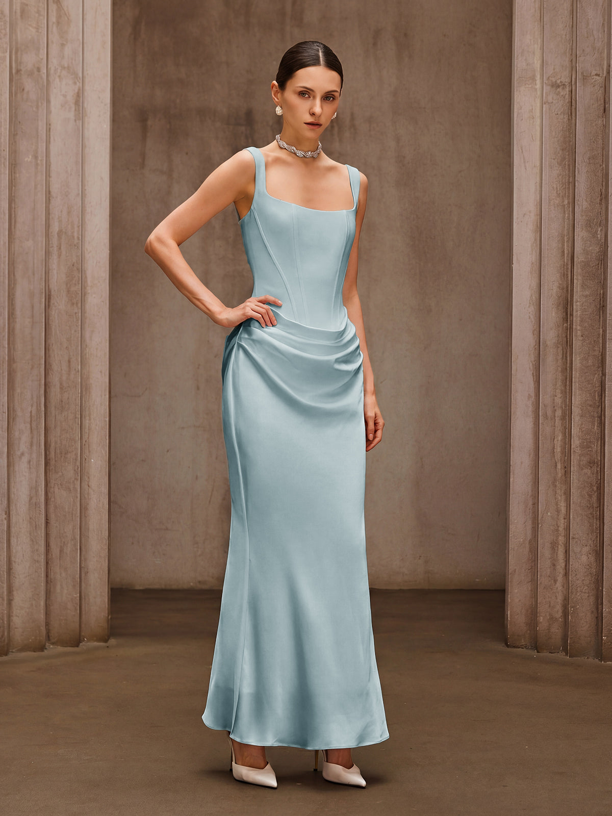 Sleeveless Corset Maxi Dress In Mint