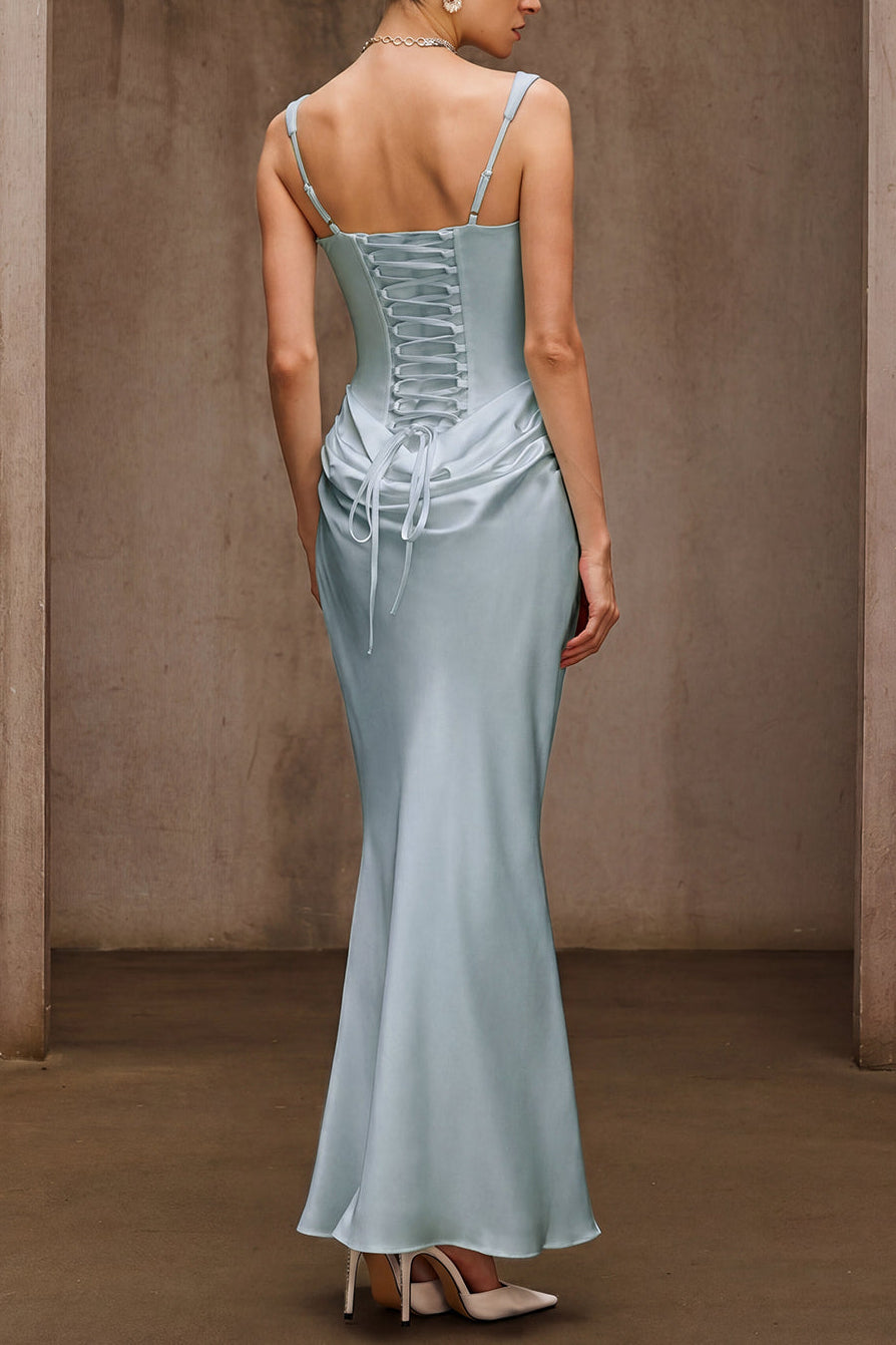 Sleeveless Corset Maxi Dress In Mint
