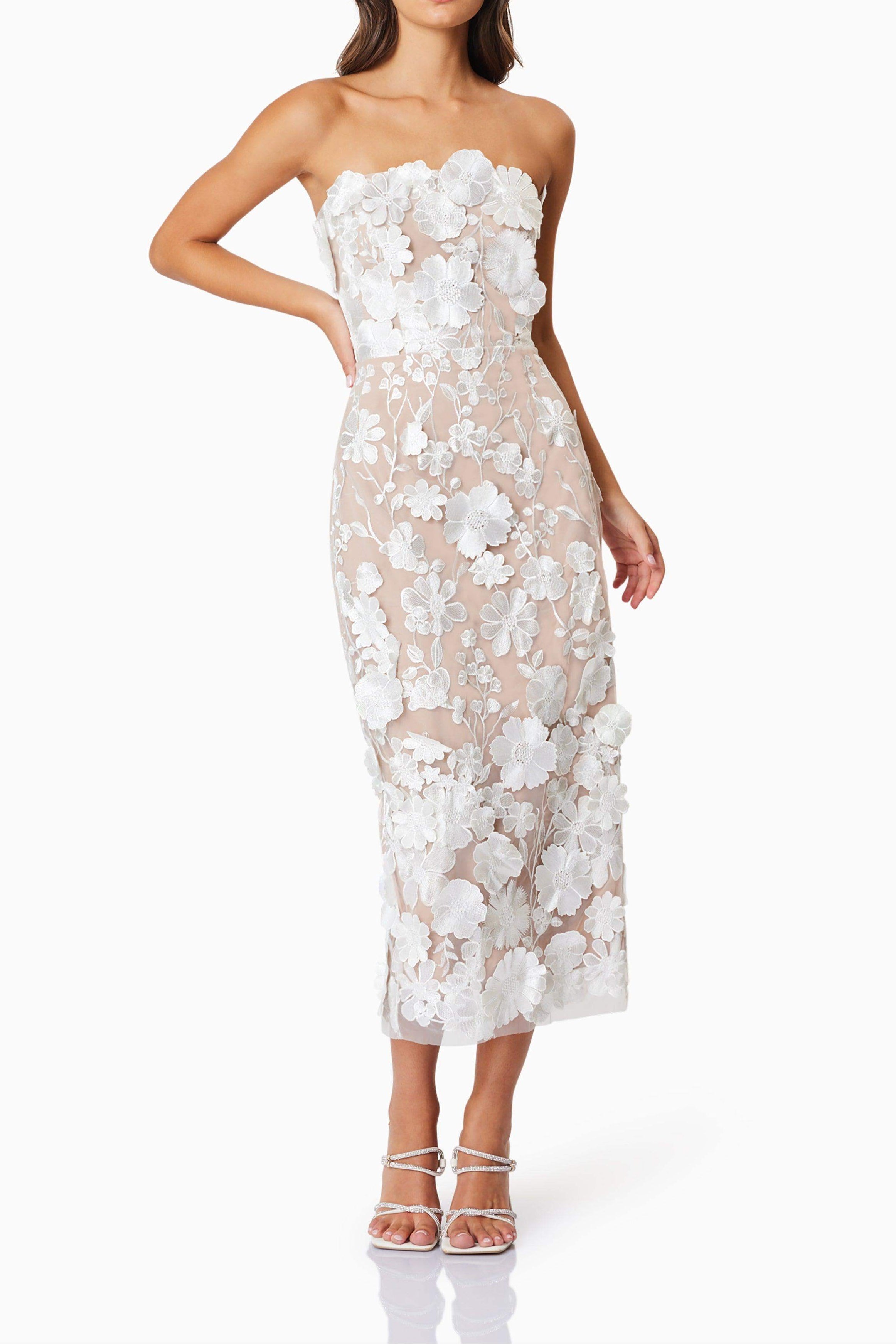 HMidi Dress In White