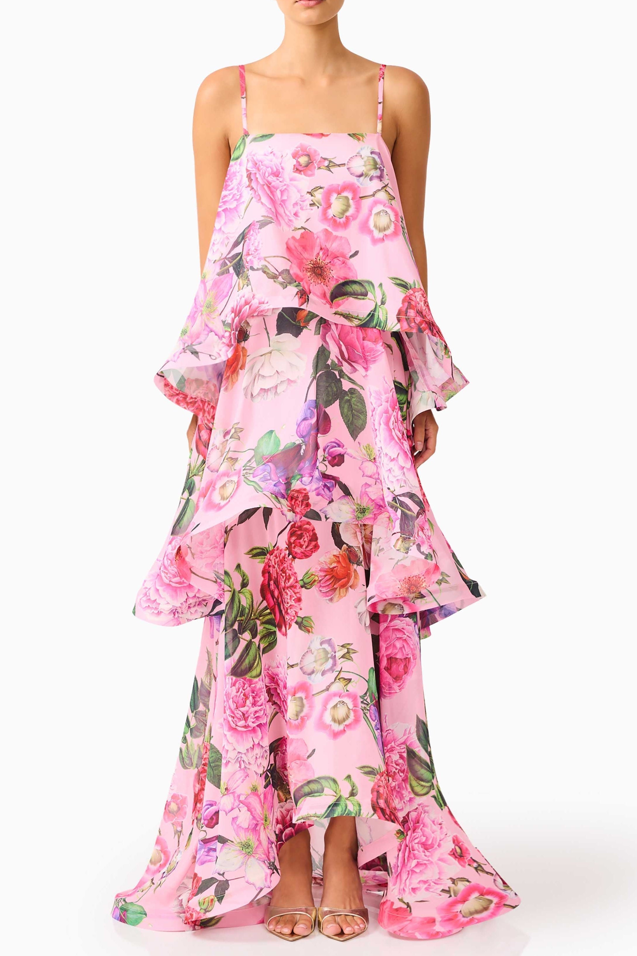 Maxi Dress In Pink Floral