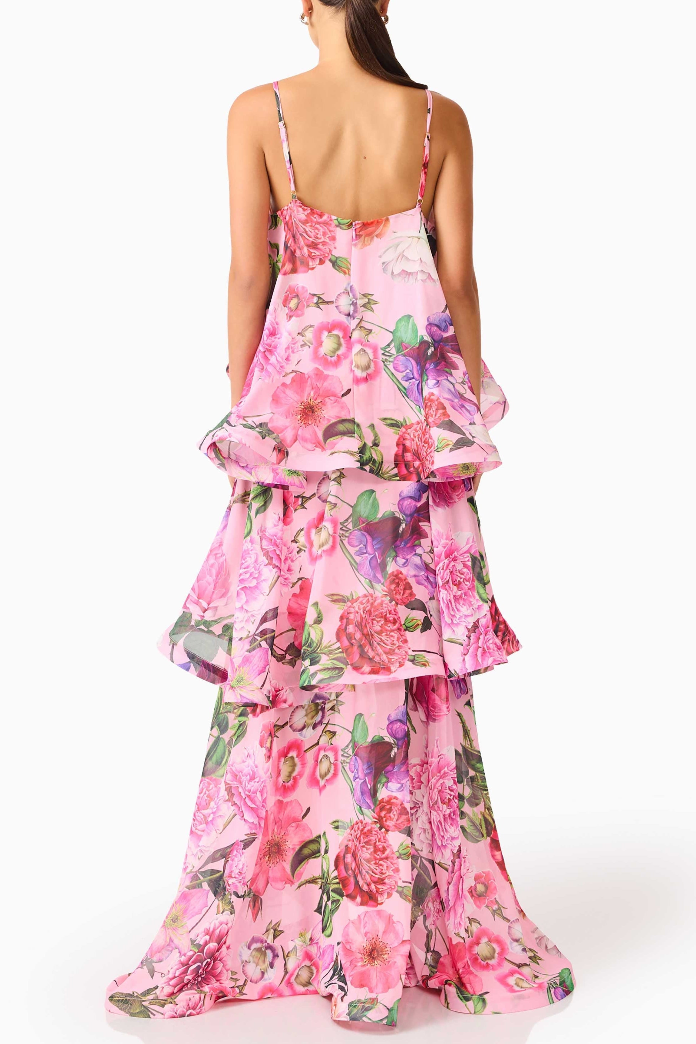 Maxi Dress In Pink Floral