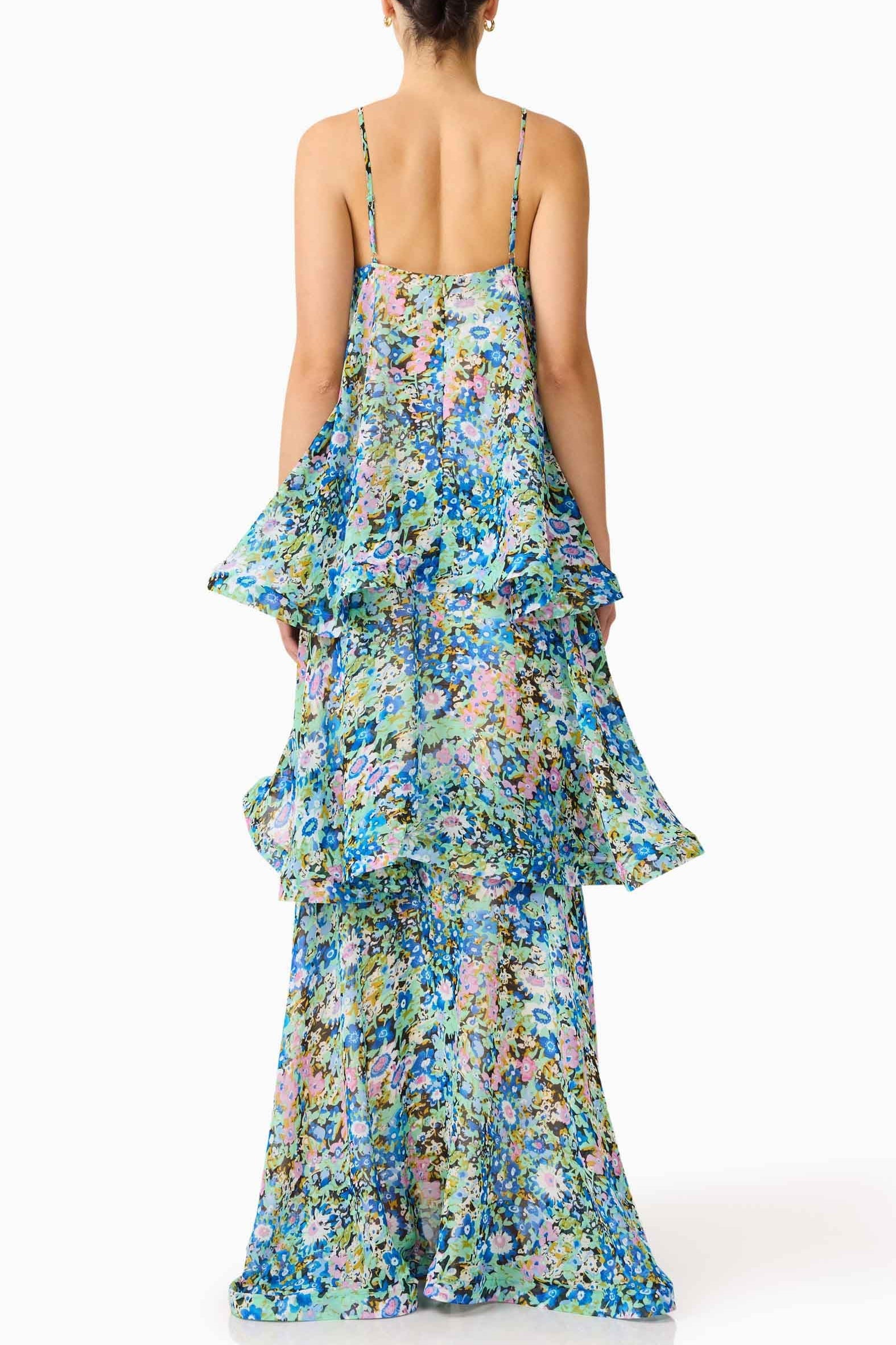 Maxi Dress In Green Floral