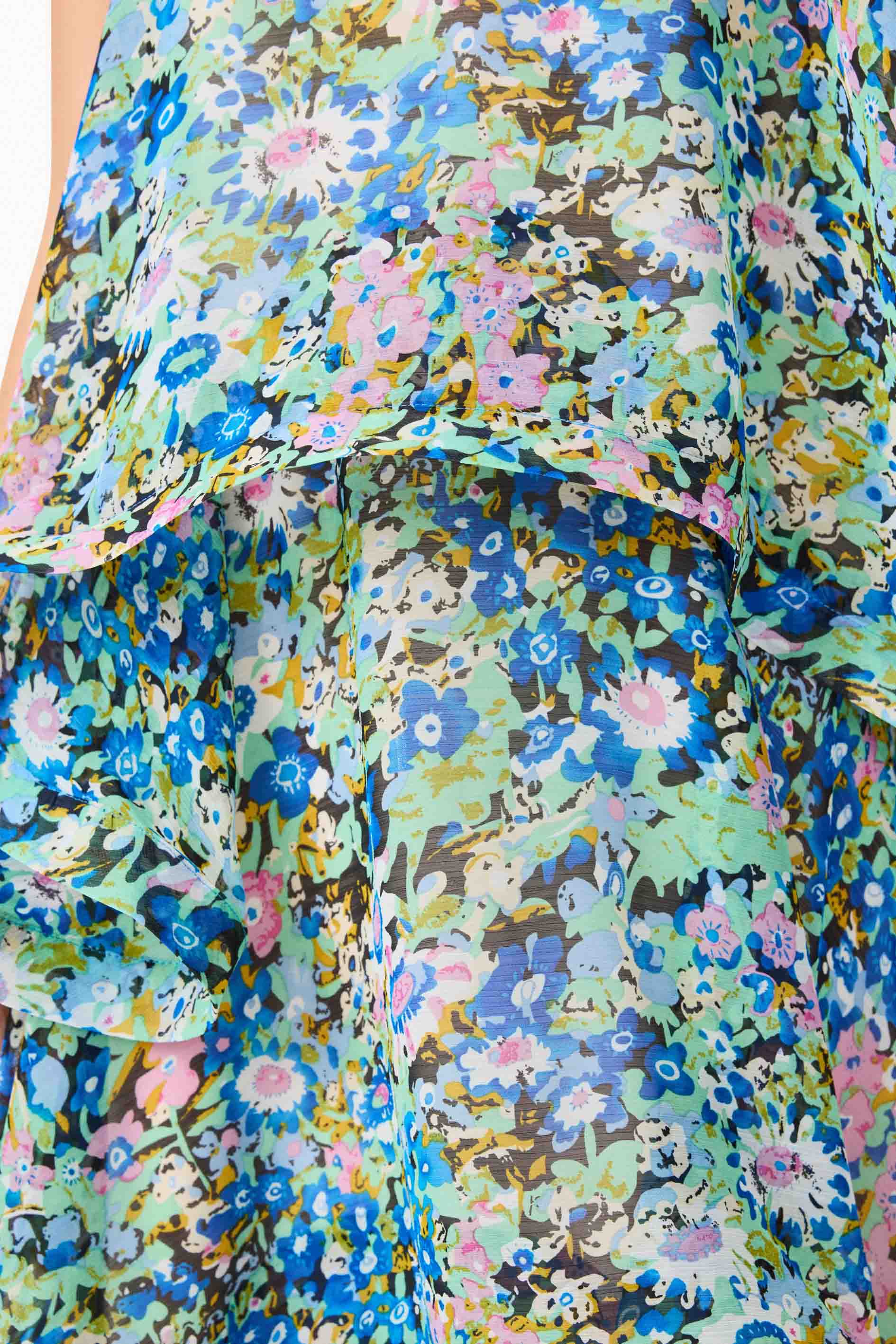 Maxi Dress In Green Floral