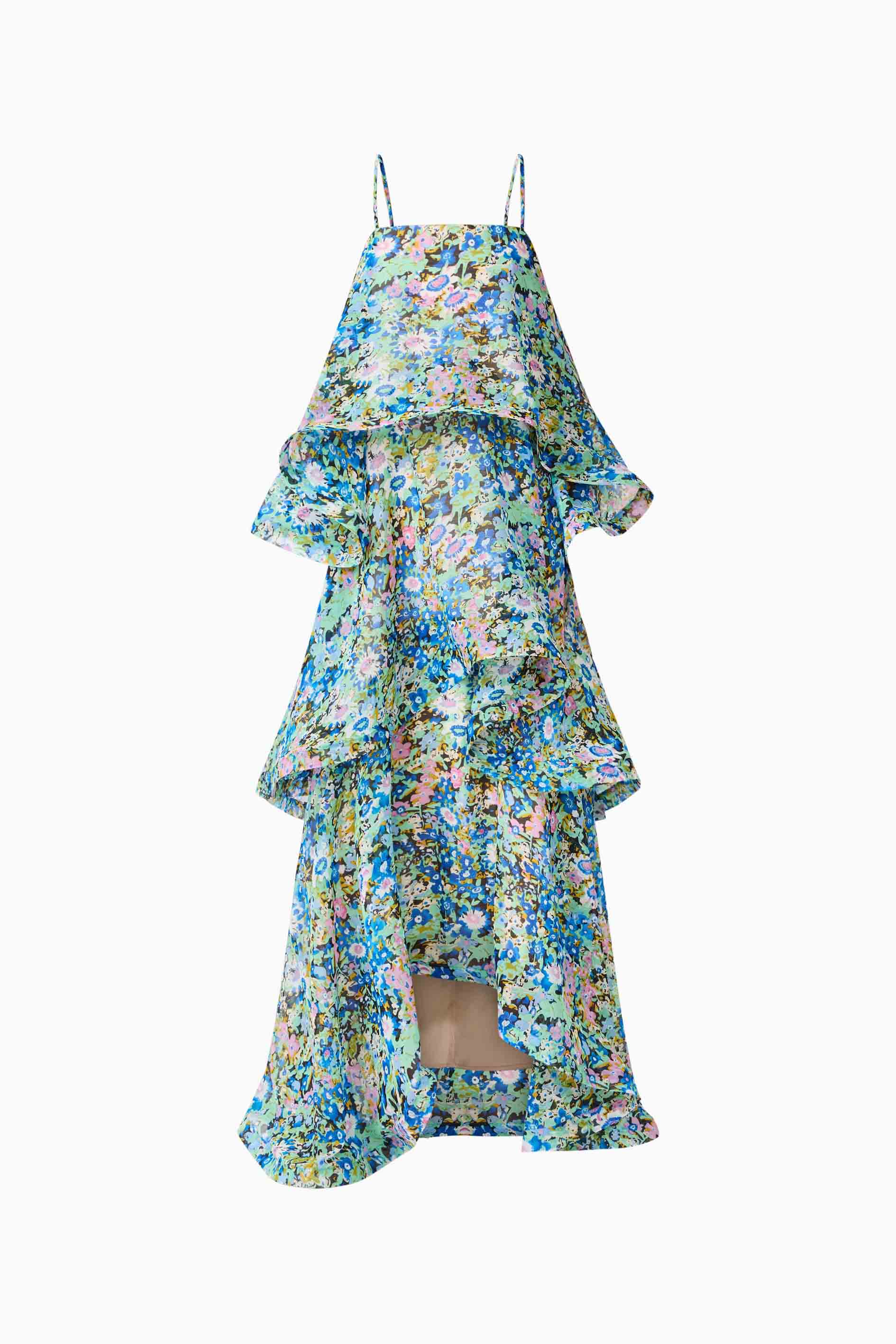 Maxi Dress In Green Floral
