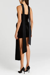 Ribbon Mini Dress in Black