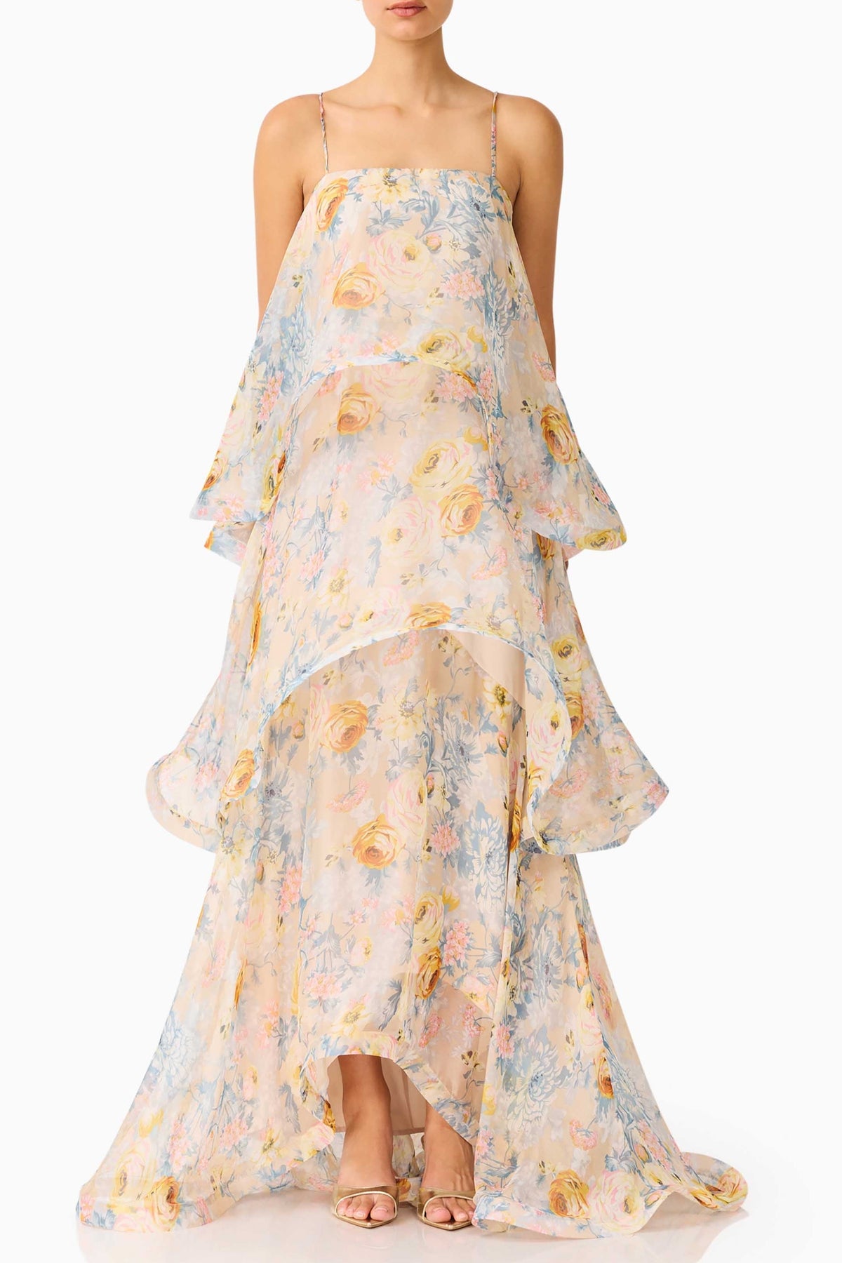Maxi Dress In Yellow Floral