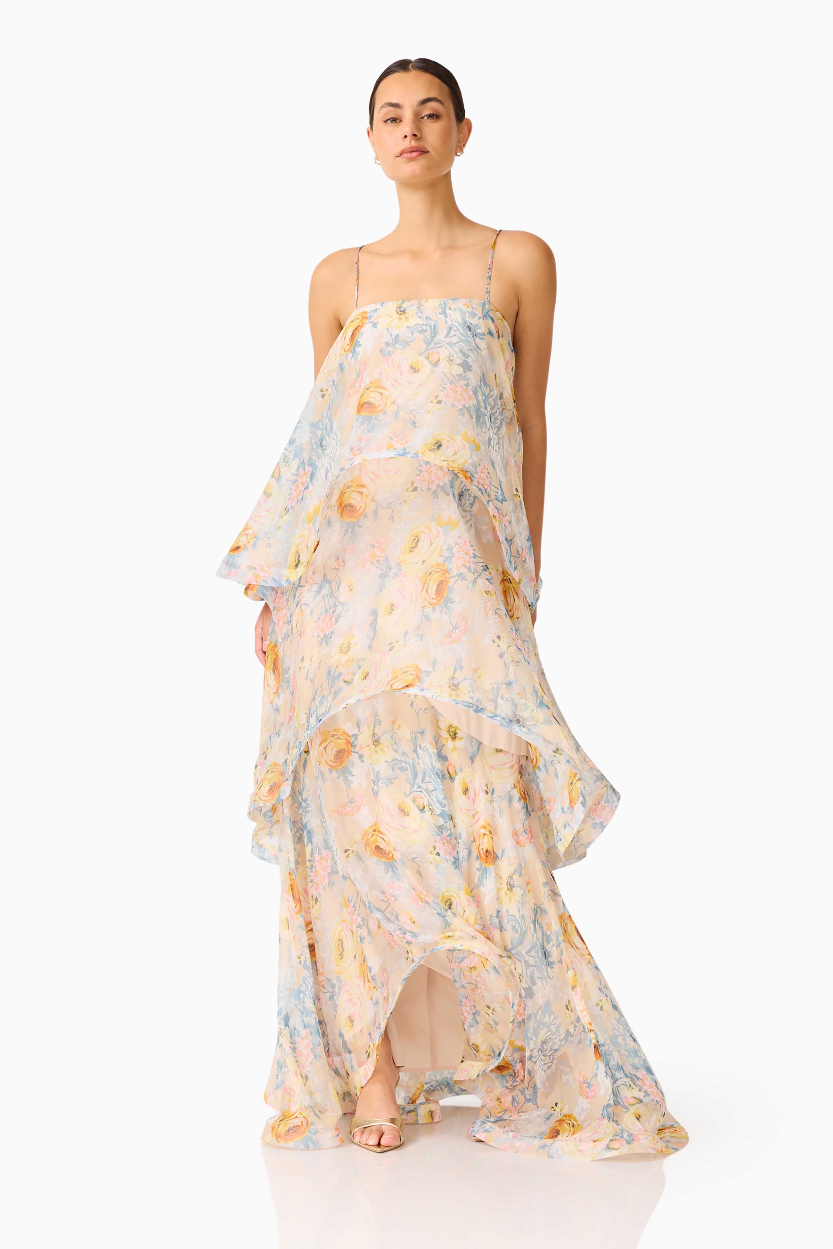 Maxi Dress In Yellow Floral