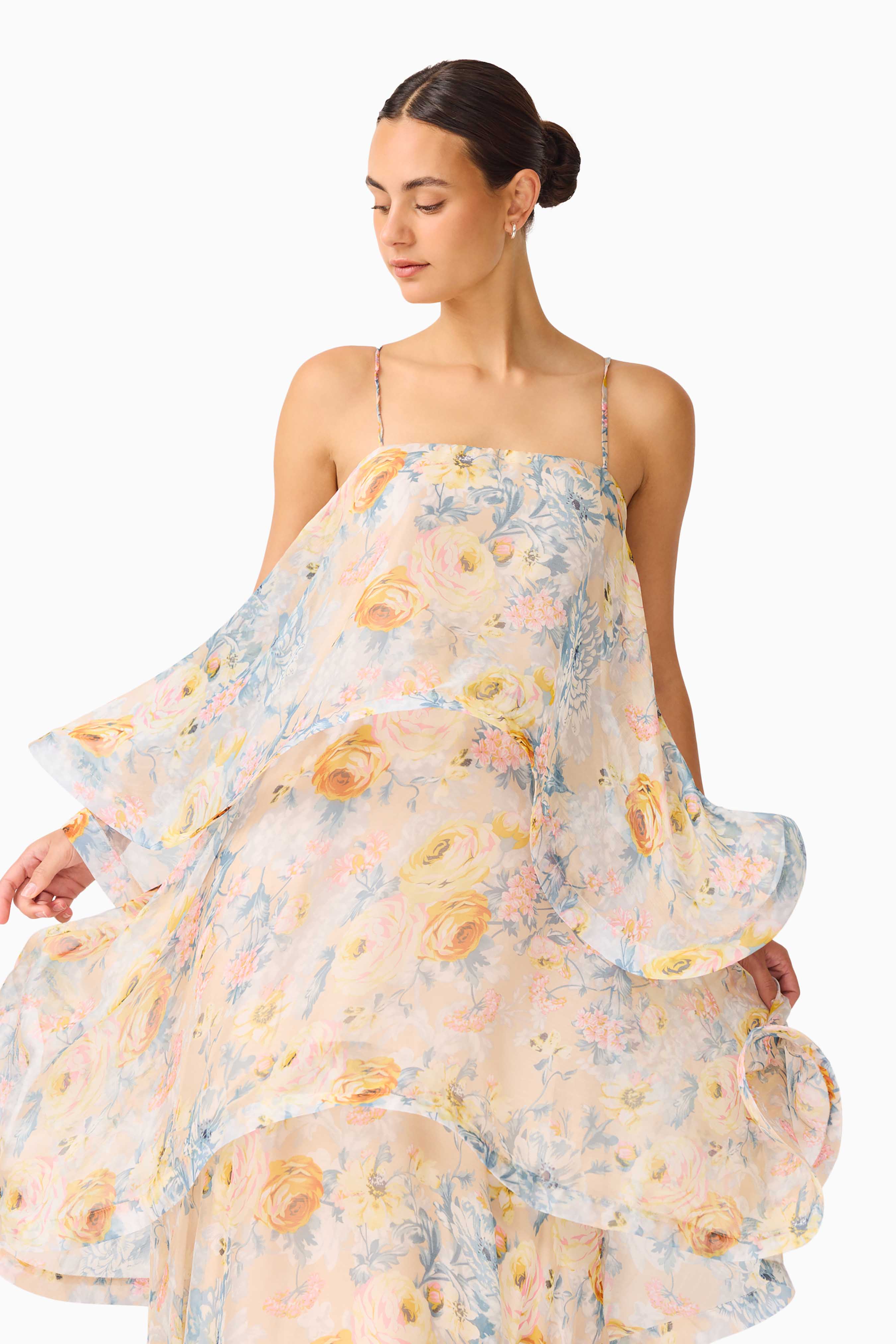 Maxi Dress In Yellow Floral