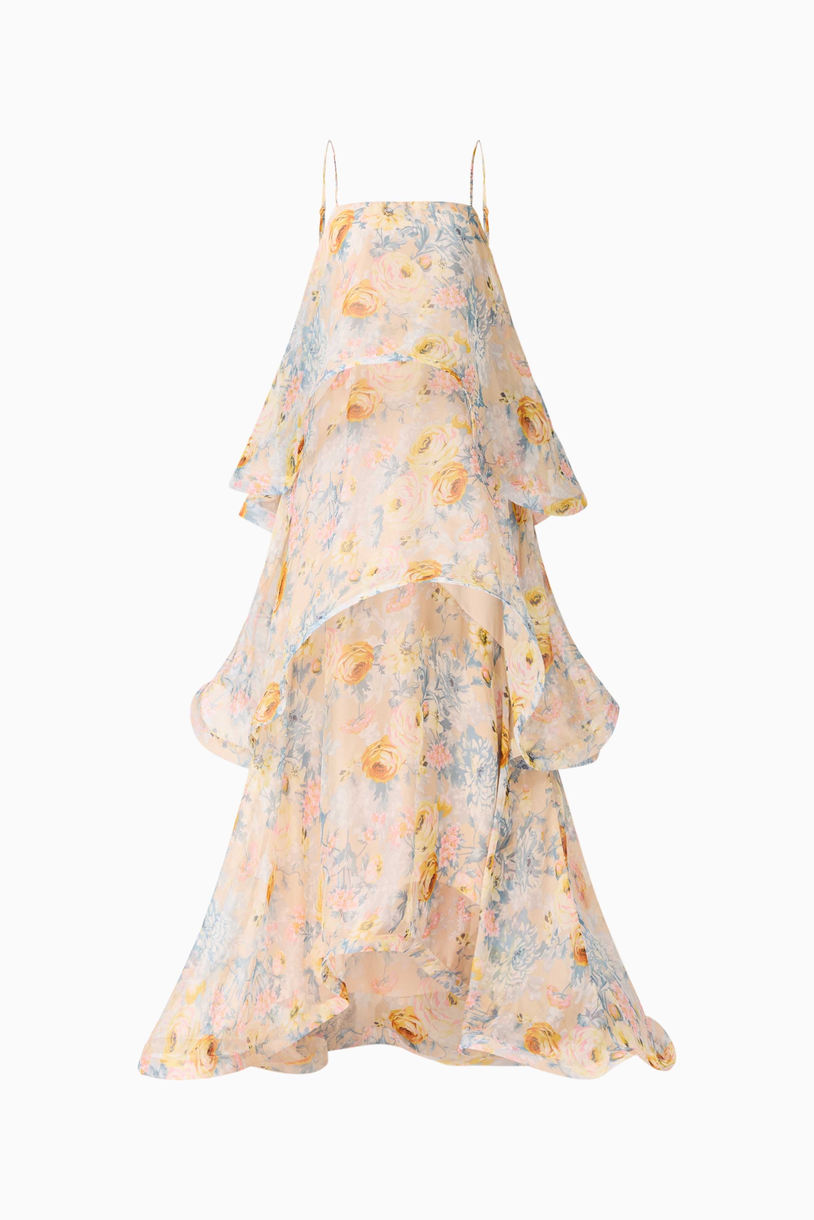 Maxi Dress In Yellow Floral