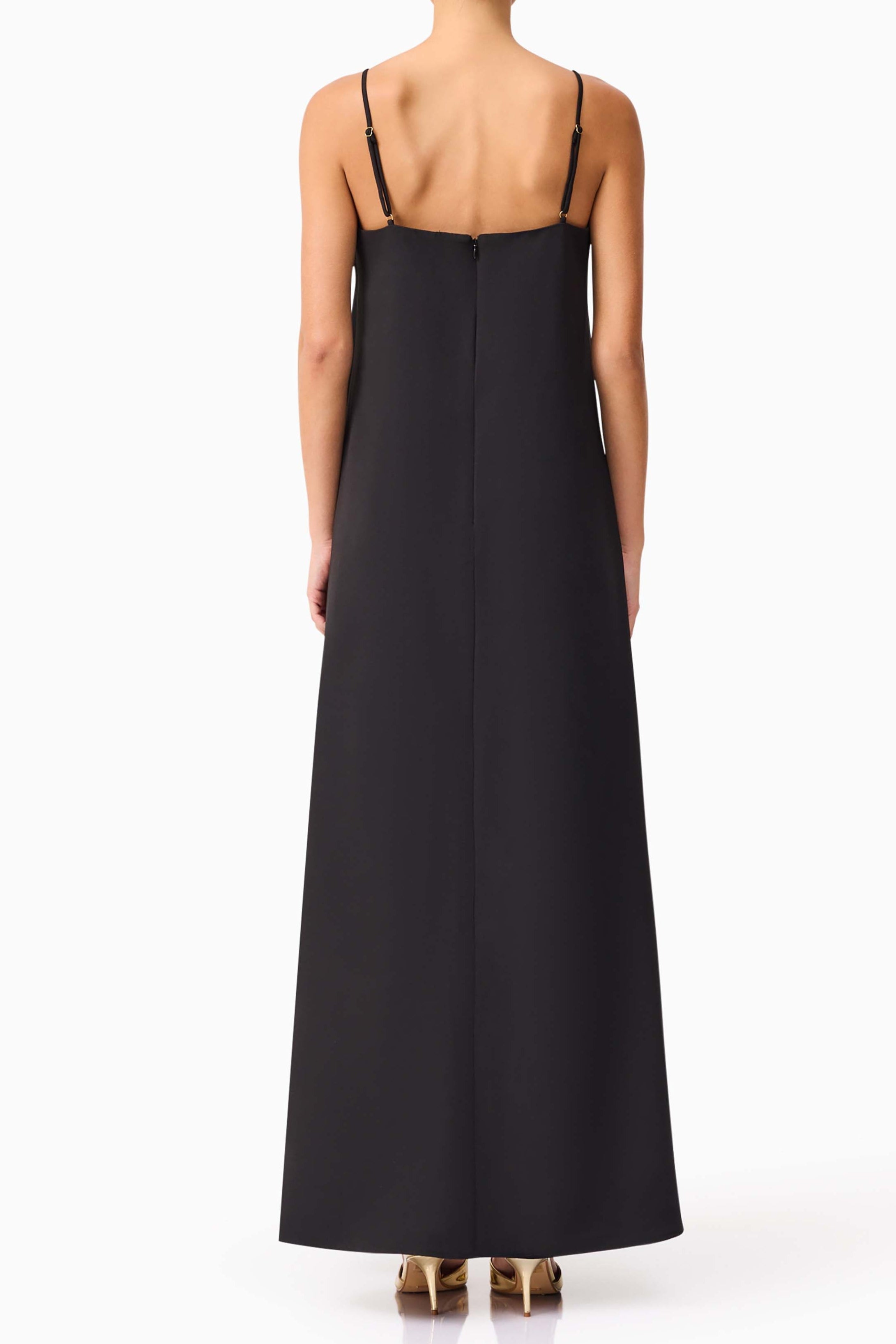 Embroidered Maxi Dress in Black