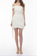 Off Shoulder Wrap Mini Dress