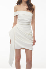 Off Shoulder Wrap Mini Dress