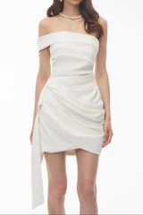 Off Shoulder Wrap Mini Dress