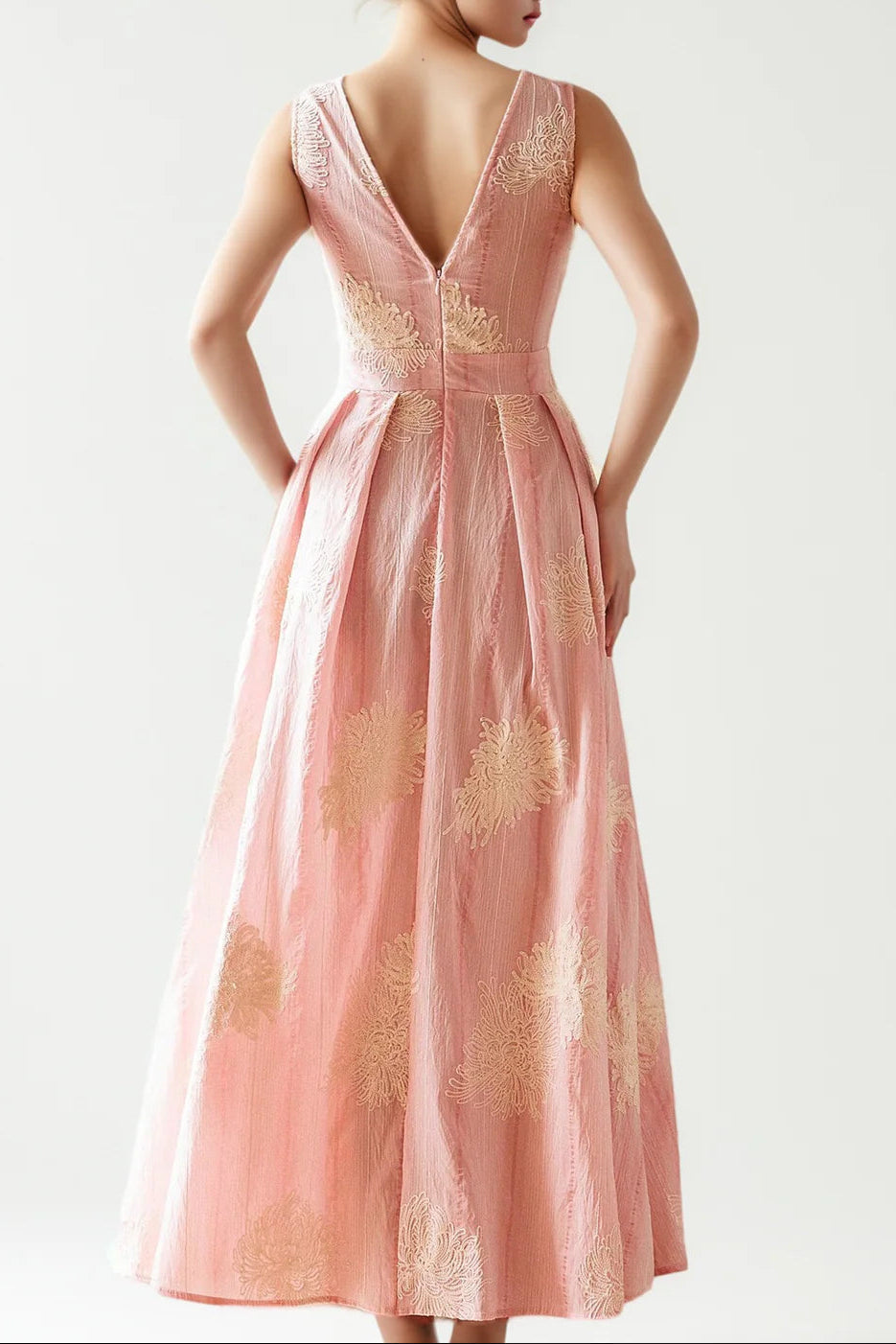 Sleeveless Backless Maxi Dress In Pink