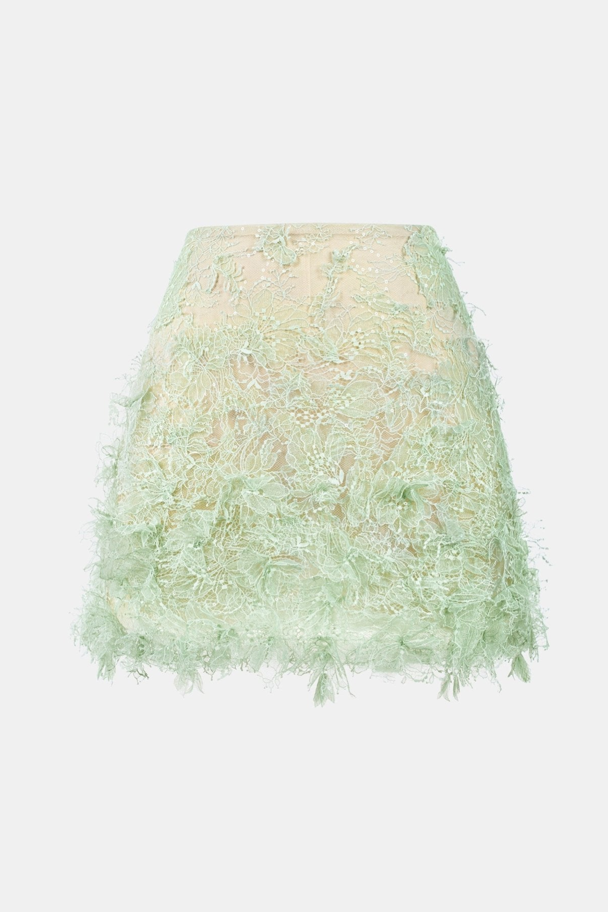 Lace Top & Mini Skirt Set - Green