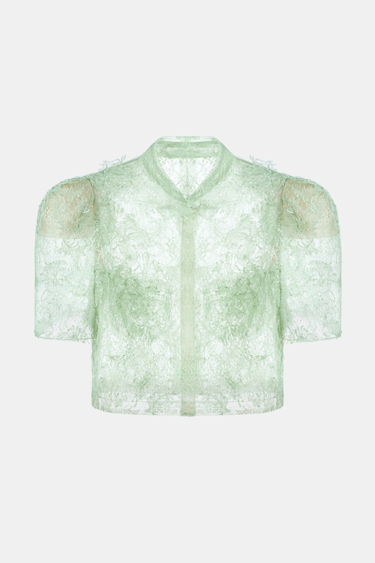 Lace Top & Mini Skirt Set - Green