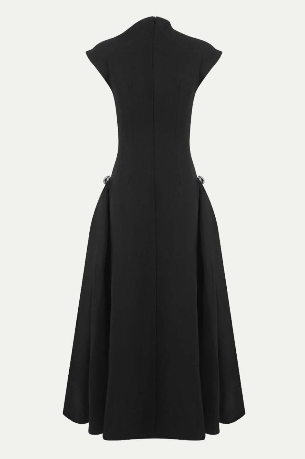 Symmetric Drapes Midi Dress - Black