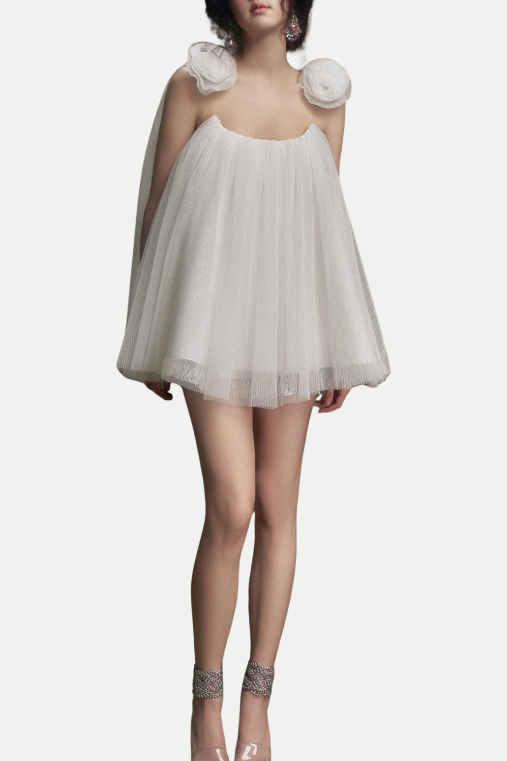 Eorland Floral Ruched Mini Dress