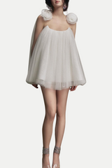 Eorland Floral Ruched Mini Dress