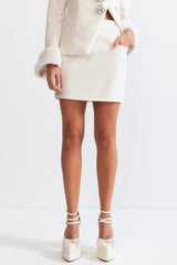 Off Shoulder Faux Fur Two Piece Set
