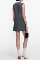 Herringbone Scarf Sleeveless Mini Dress