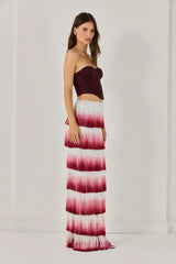 Despo Gradient Fringe Corset Two Piece Bandage Set