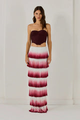Despo Gradient Fringe Corset Two Piece Bandage Set
