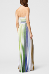 Halter Gradient Knit Maxi Dress - Green