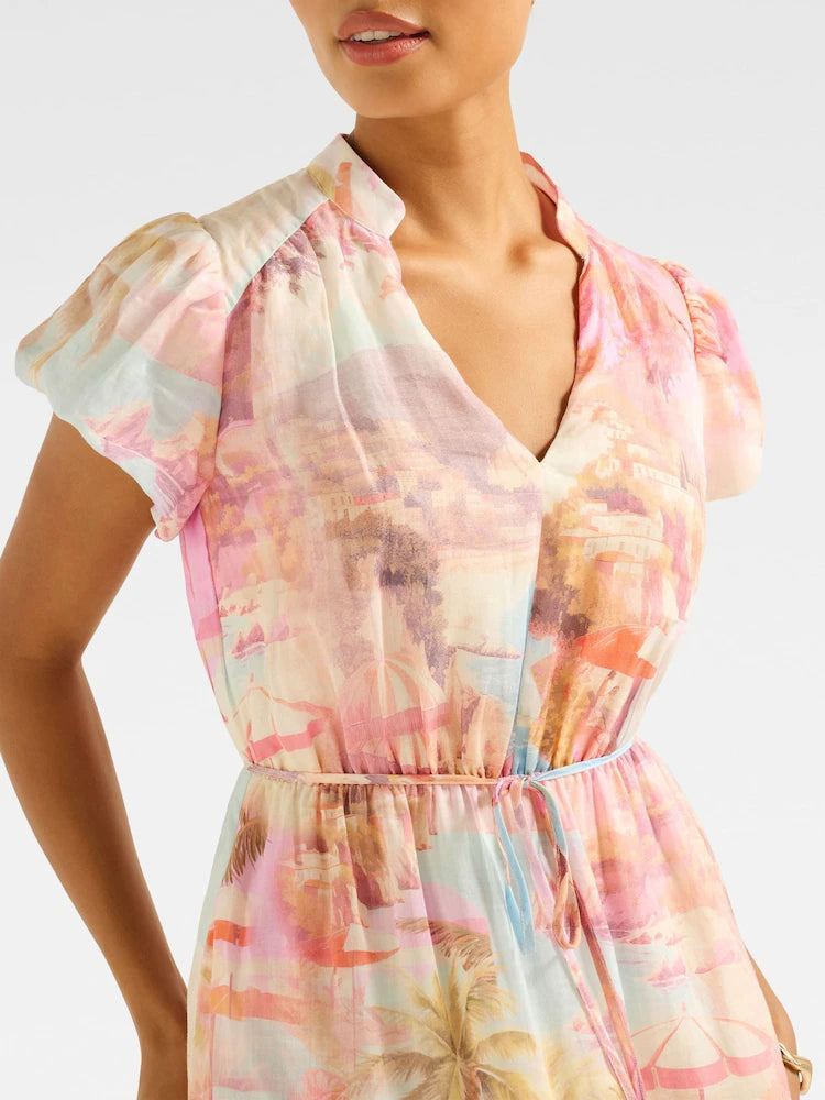 Puff Sleeves Midi Dress