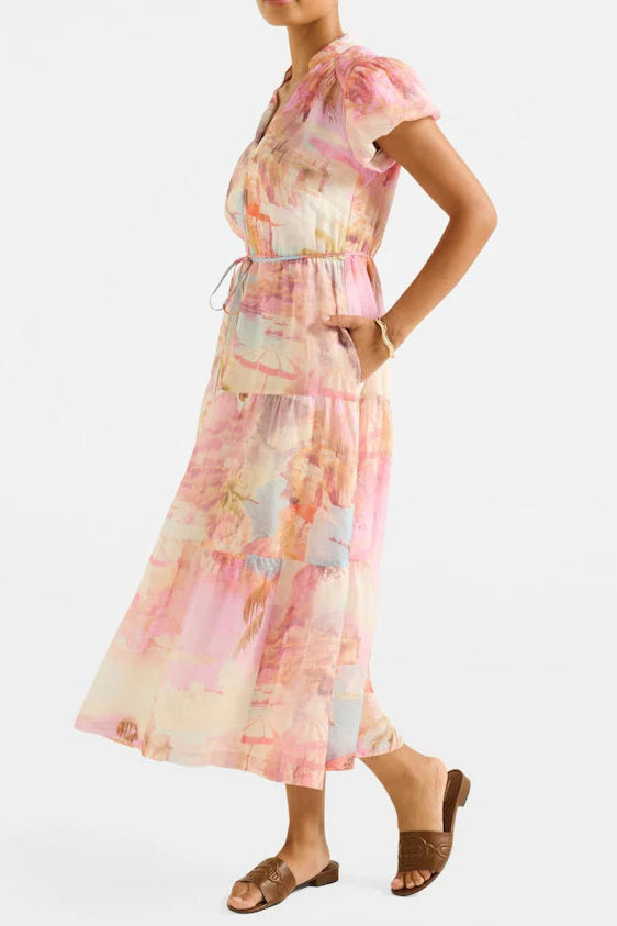 Puff Sleeves Midi Dress