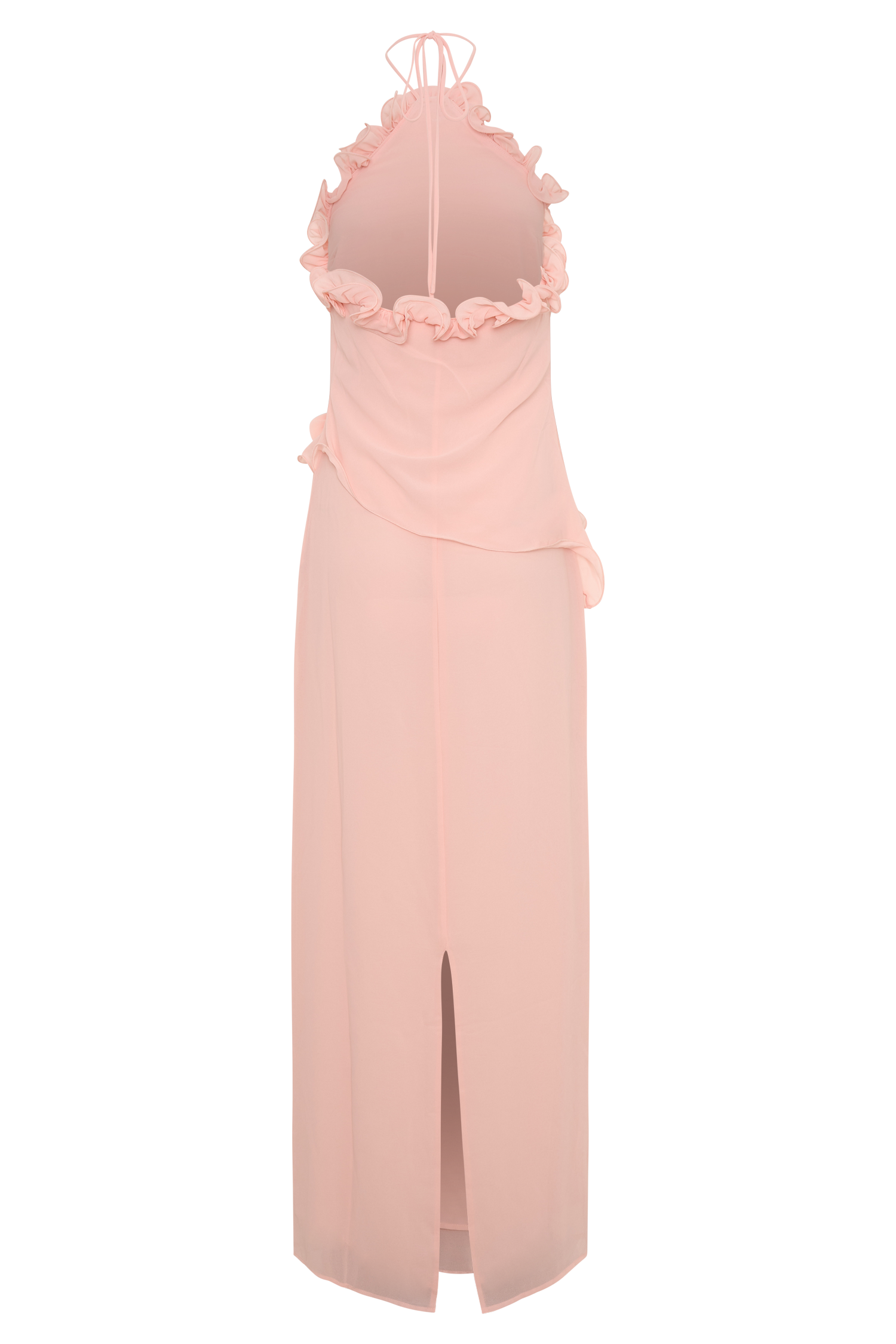 off-Shoulder Flower Maxi Dress - Baby Pink