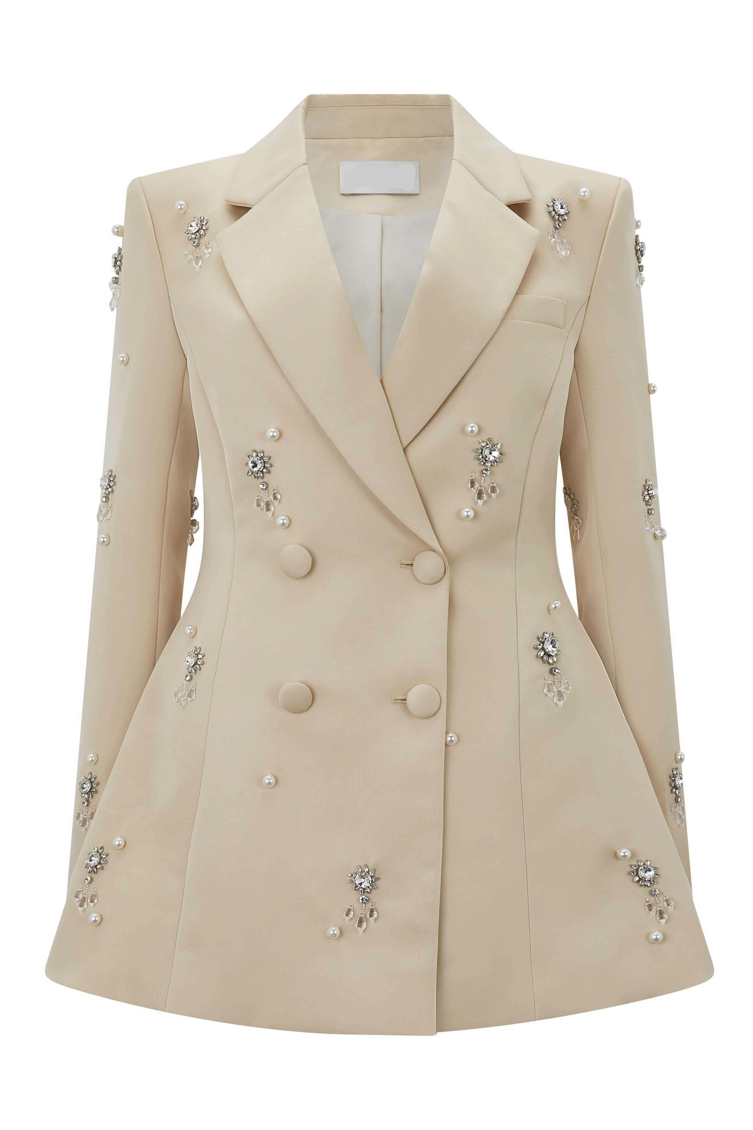 Crystal Embellished Blazer in Apricot