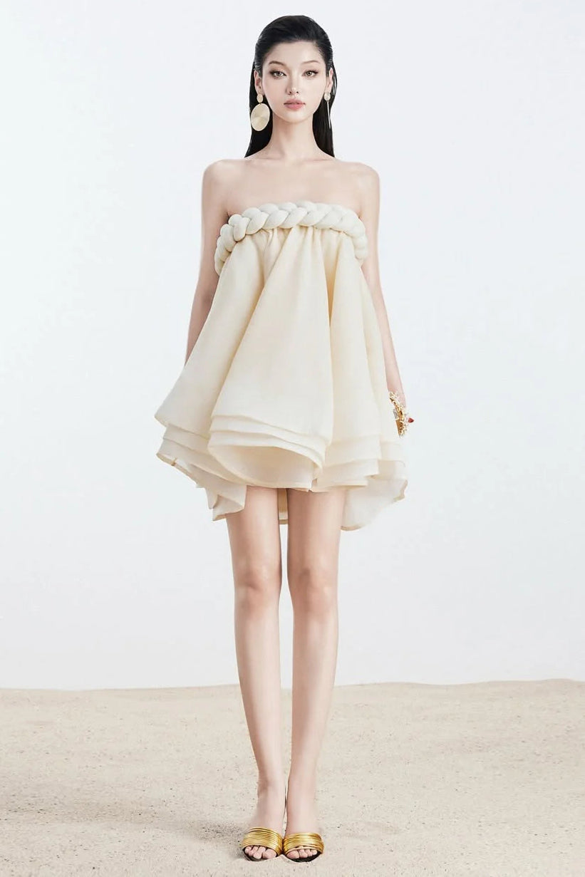 Rope Top Skirt in Beige