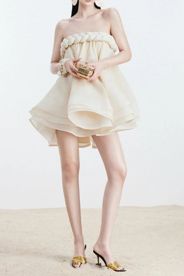 Rope Top Skirt in Beige
