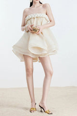 Rope Top Skirt in Beige