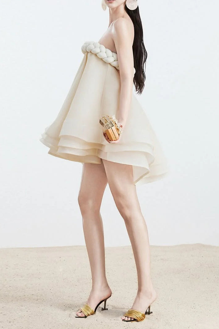 Rope Top Skirt in Beige