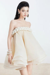 Rope Top Skirt in Beige